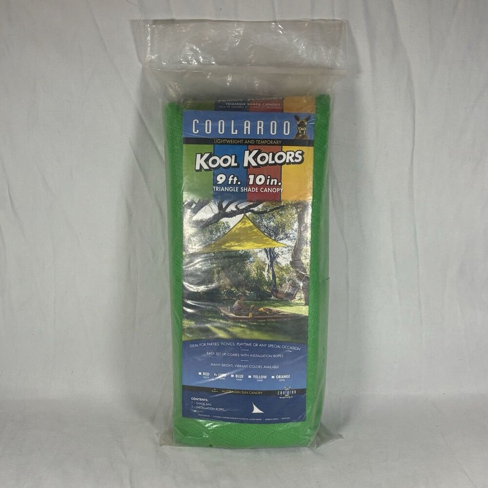 Coolaroo Kool Kolors 9ft 10in Lime Triangle Shade Sail Canopy